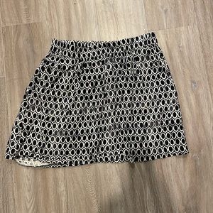 Loft Navy and White Patterned Skirt